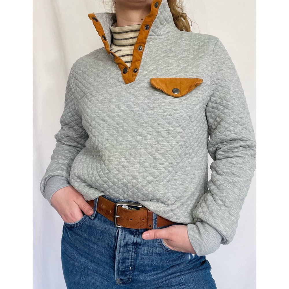 🌱5/$25🌱 Doe & Rae | Gray Quilted Textured Collared Jacket